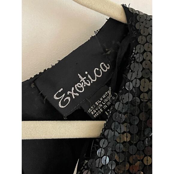 NWT Vintage 80s Exotica Silk Black Red Sequin Blouse Size 1X - Picture 12 of 15